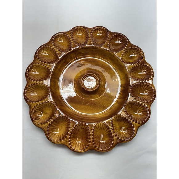 California USA e400 Other - Vintage California USA E400 Ceramic Deviled Egg 12" 16 Count Serving Plate/...